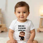 Akıllı Olun 9 Ay İçerde Yattım Ben Baskılı Zıbın Erkek Bebek