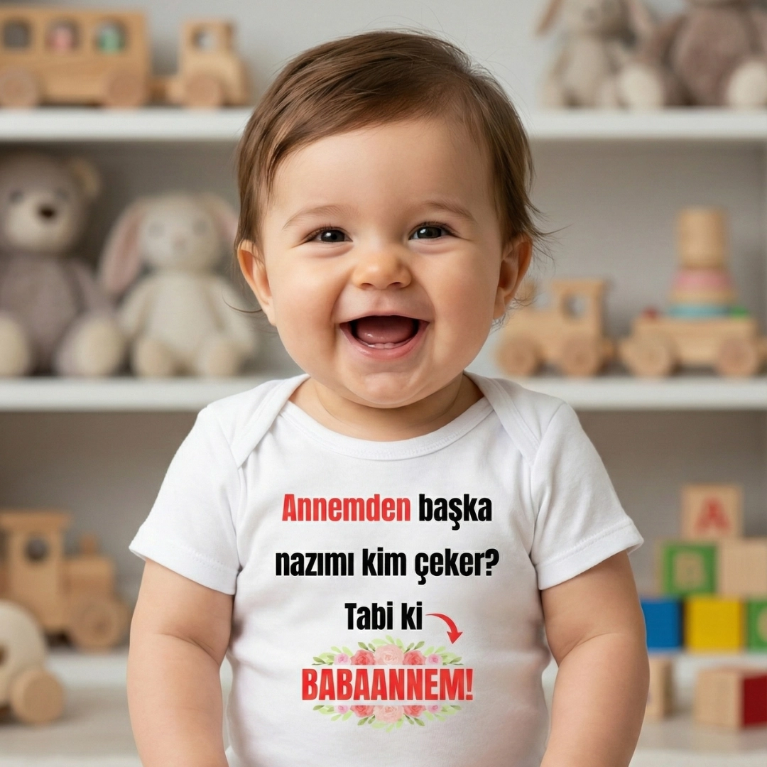 Annemden Başka Nazımı Kim Çeker Babaanne Baskılı Zıbın Annemden Başka Nazımı Kim Çeker Babaanne Baskılı Zıbın - Görsel 1