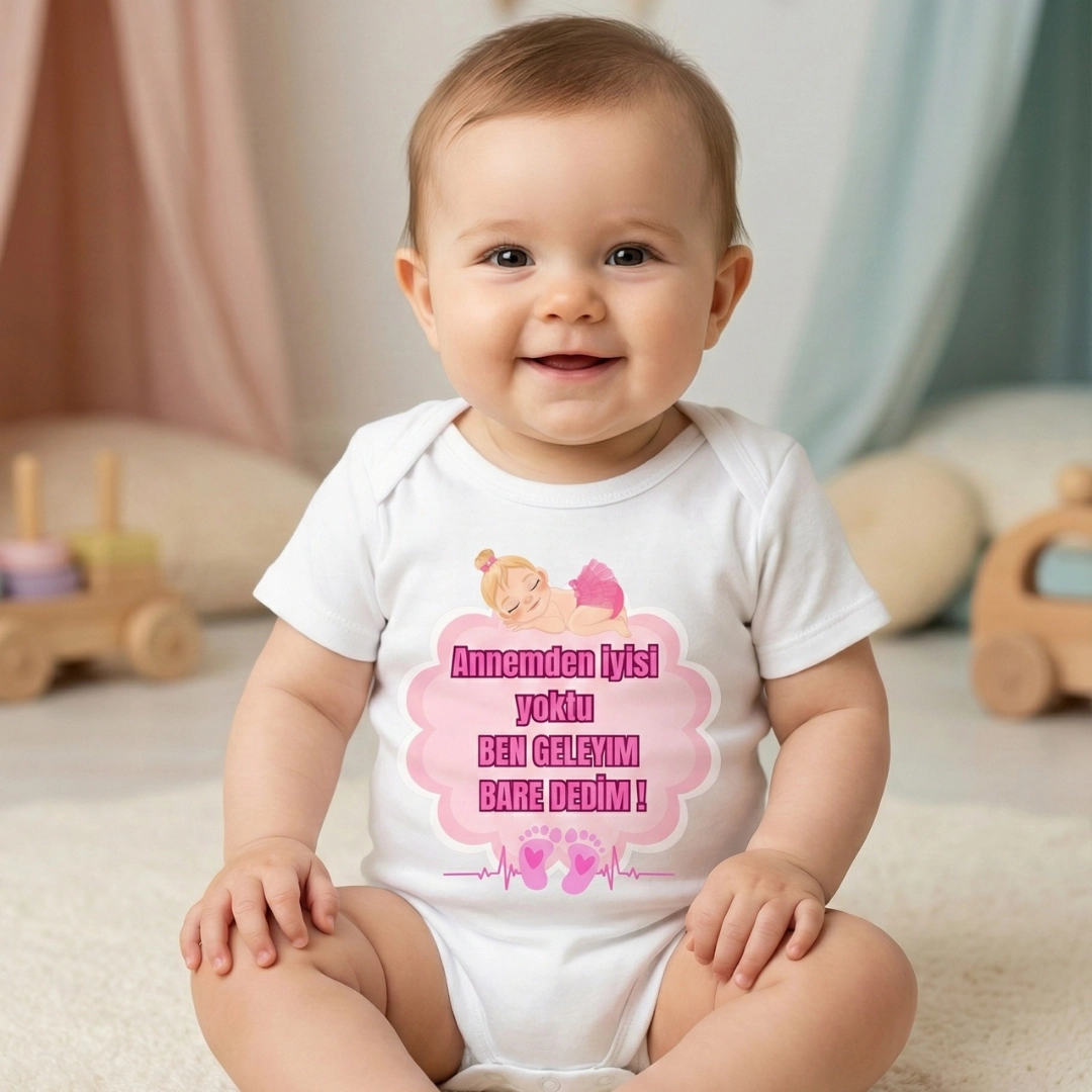 Annemden İyisi Yoktu Baskılı Zıbın Kız Bebek Annemden İyisi Yoktu Baskılı Zıbın Kız Bebek - Görsel 1