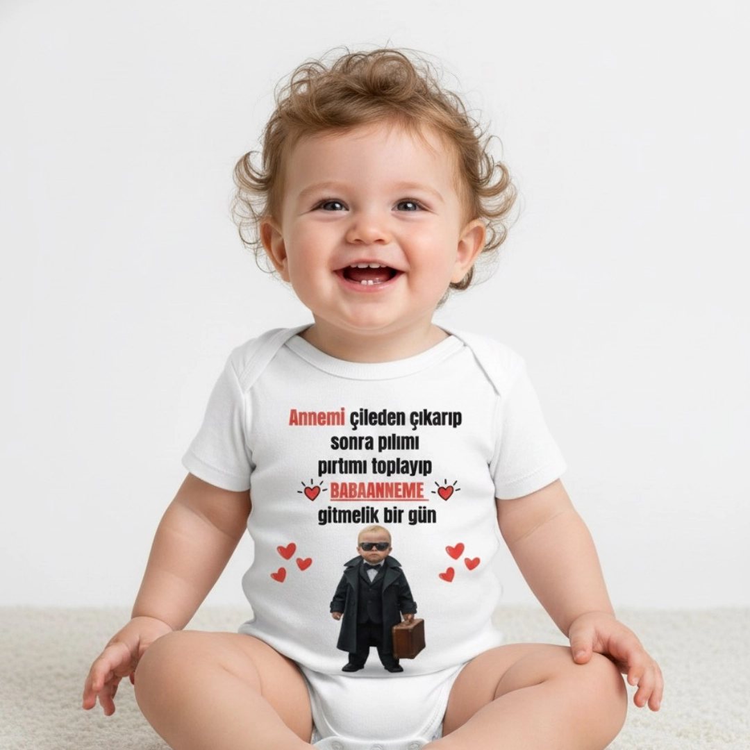 Annemi Çileden Çıkarıp Babaanne Baskılı Zıbın Annemi Çileden Çıkarıp Babaanne Baskılı Zıbın - Görsel 1