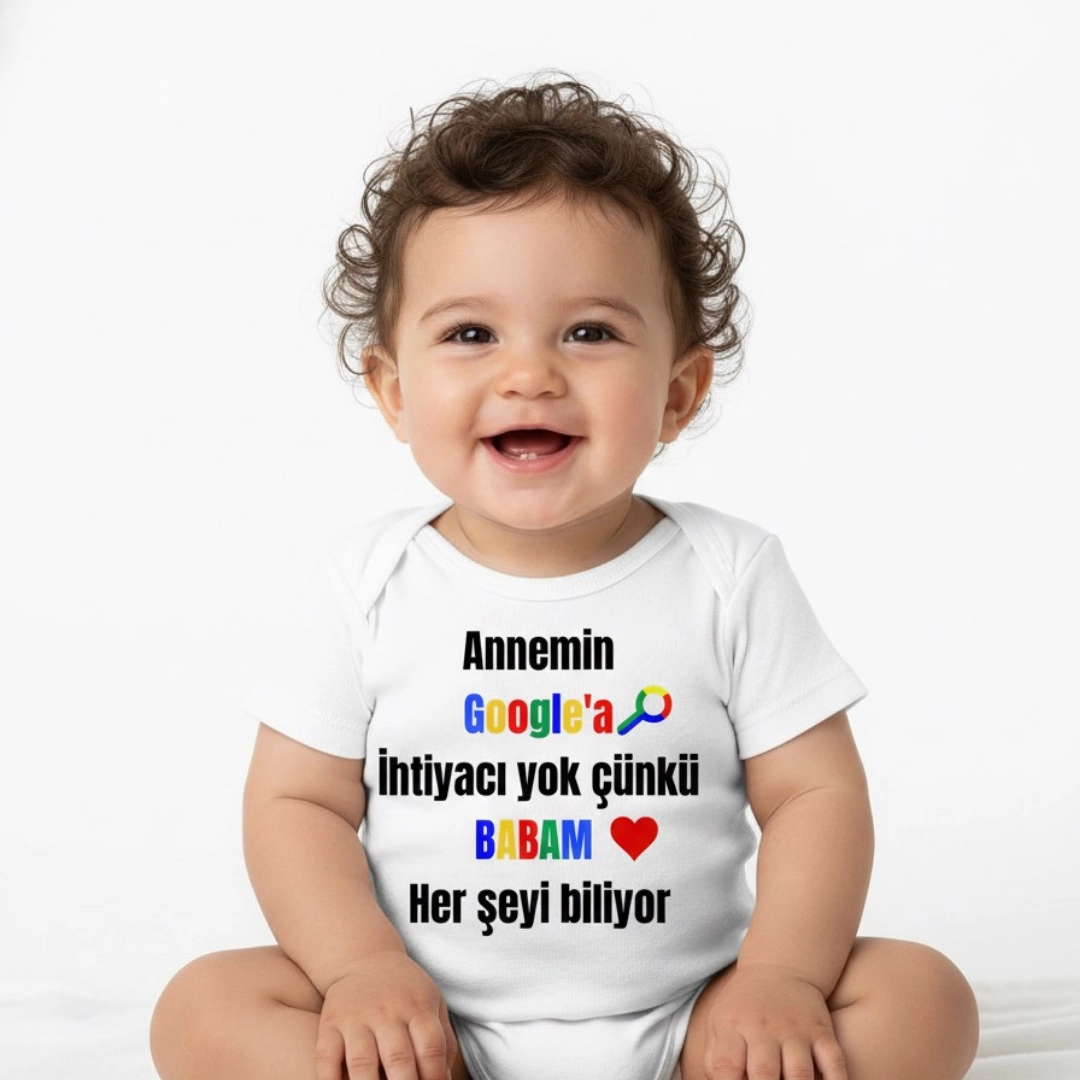 Annemin Google'a İhtiyacı Yok Baba Baskılı Zıbın Annemin Google'a İhtiyacı Yok Baba Baskılı Zıbın - Görsel 1