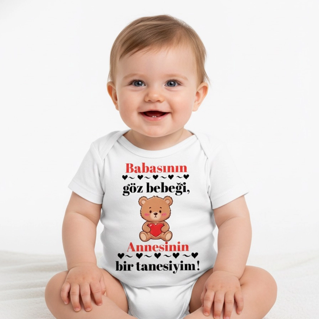 Baba ve Anne Baskılı Zıbın Baba ve Anne Baskılı Zıbın - Görsel 1