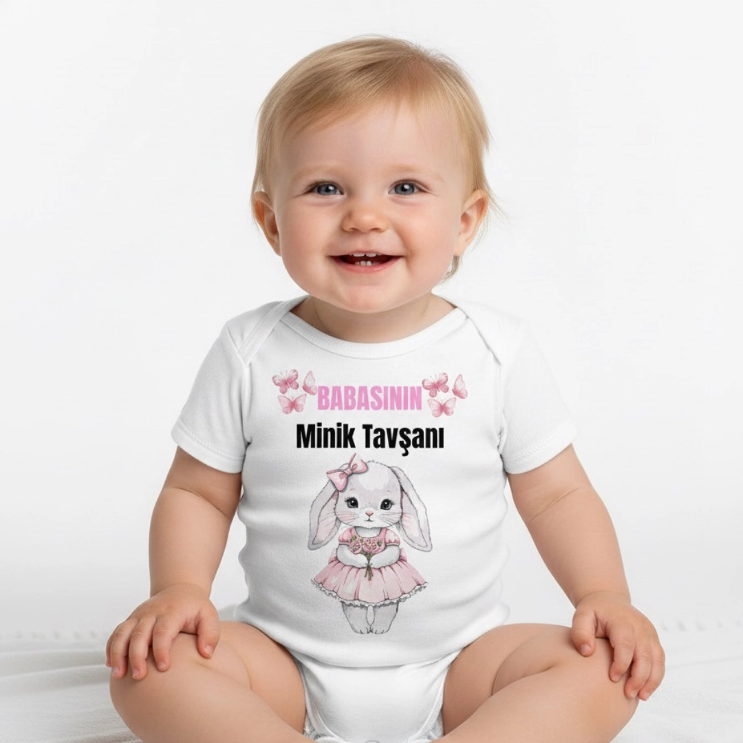 Babasının Minik Tavşanı Baskılı Zıbın Babasının Minik Tavşanı Baskılı Zıbın - Görsel 1