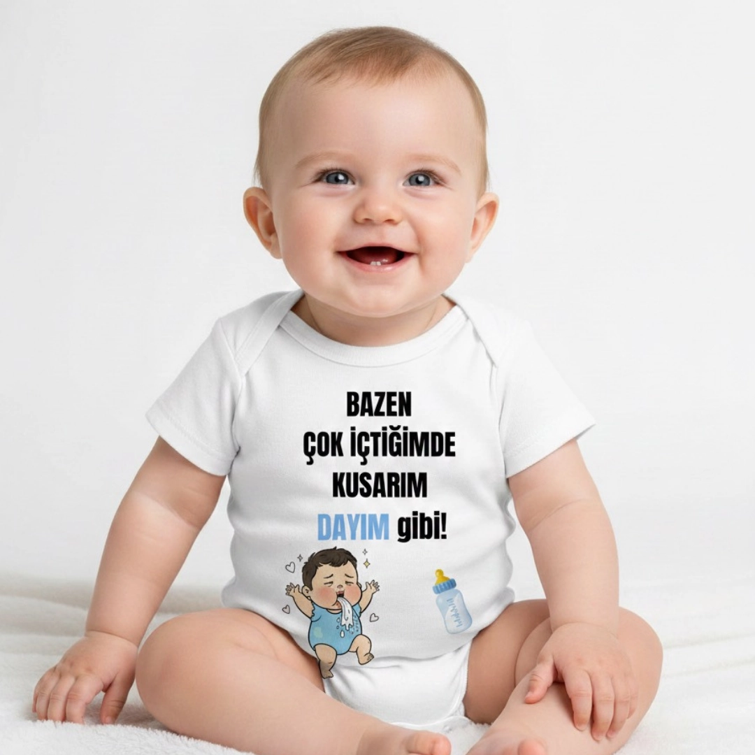 Bazen Çok İçtiğimde Kusarım Dayım Gibi Baskılı Zıbın Bazen Çok İçtiğimde Kusarım Dayım Gibi Baskılı Zıbın - Görsel 1