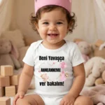 Beni Yavaşça Anneanneme Ver Bakalım Baskılı Zıbın (2)