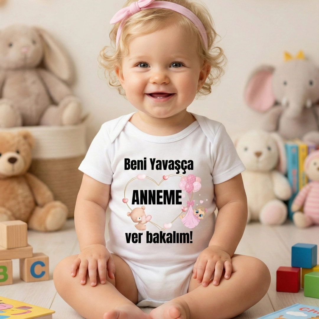 Beni Yavaşça Anneme Ver Bakalım Baskılı Zıbın (2) Beni Yavaşça Anneme Ver Bakalım Baskılı Zıbın (2) - Görsel 1