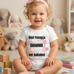 Beni Yavaşça Babama Ver Bakalım Baskılı Zıbın (2)