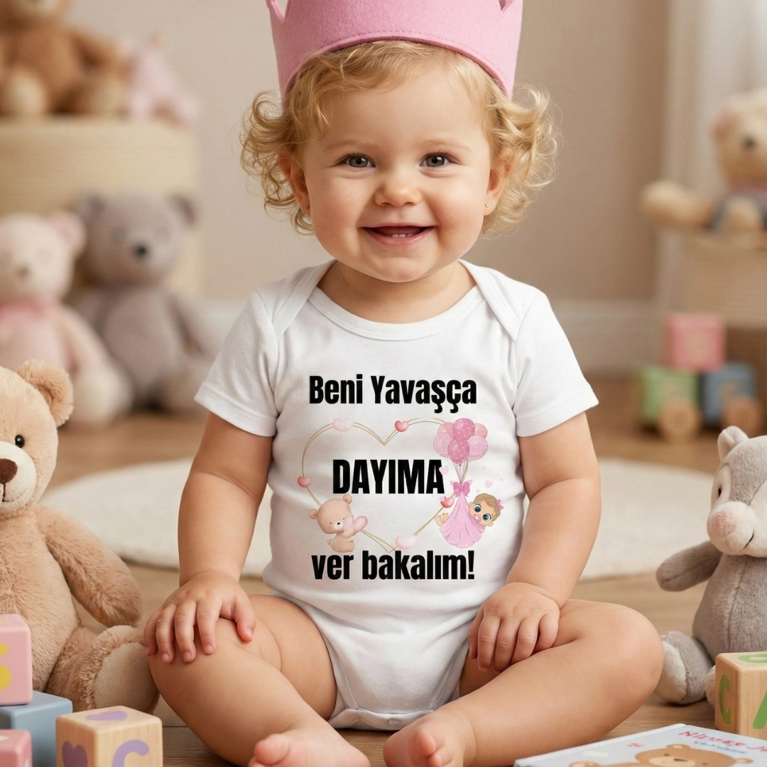 Beni Yavaşça Dayıma Ver Bakalım Baskılı Zıbın (2) Beni Yavaşça Dayıma Ver Bakalım Baskılı Zıbın (2) - Görsel 1