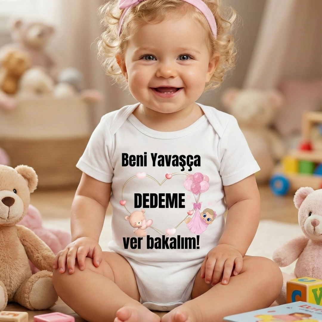 Beni Yavaşça Dedeme Ver Bakalım Baskılı Zıbın (2) Beni Yavaşça Dedeme Ver Bakalım Baskılı Zıbın (2) - Görsel 1