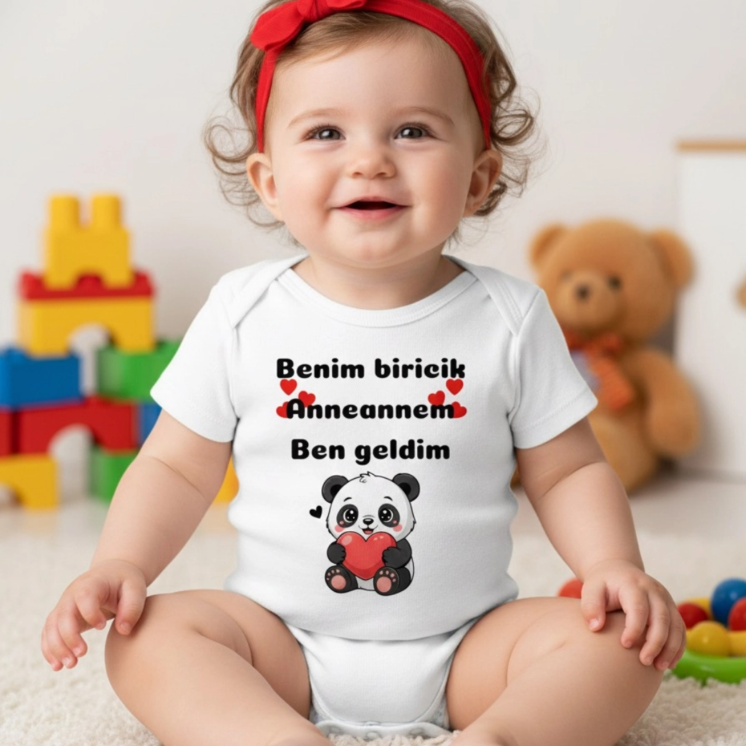 Benim Biricik Anneannem Ben Geldim Baskılı Zıbın Benim Biricik Anneannem Ben Geldim Baskılı Zıbın - Görsel 1