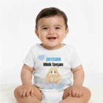 Dayısının Minik Tavşanı Baskılı Zıbın Erkek Bebek