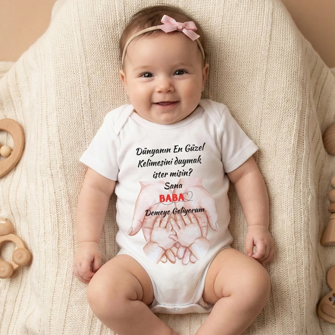 Dünyanın En Güzel Kelimesi Baba Baskılı Zıbın Kız Dünyanın En Güzel Kelimesi Baba Baskılı Zıbın Kız - Görsel 1