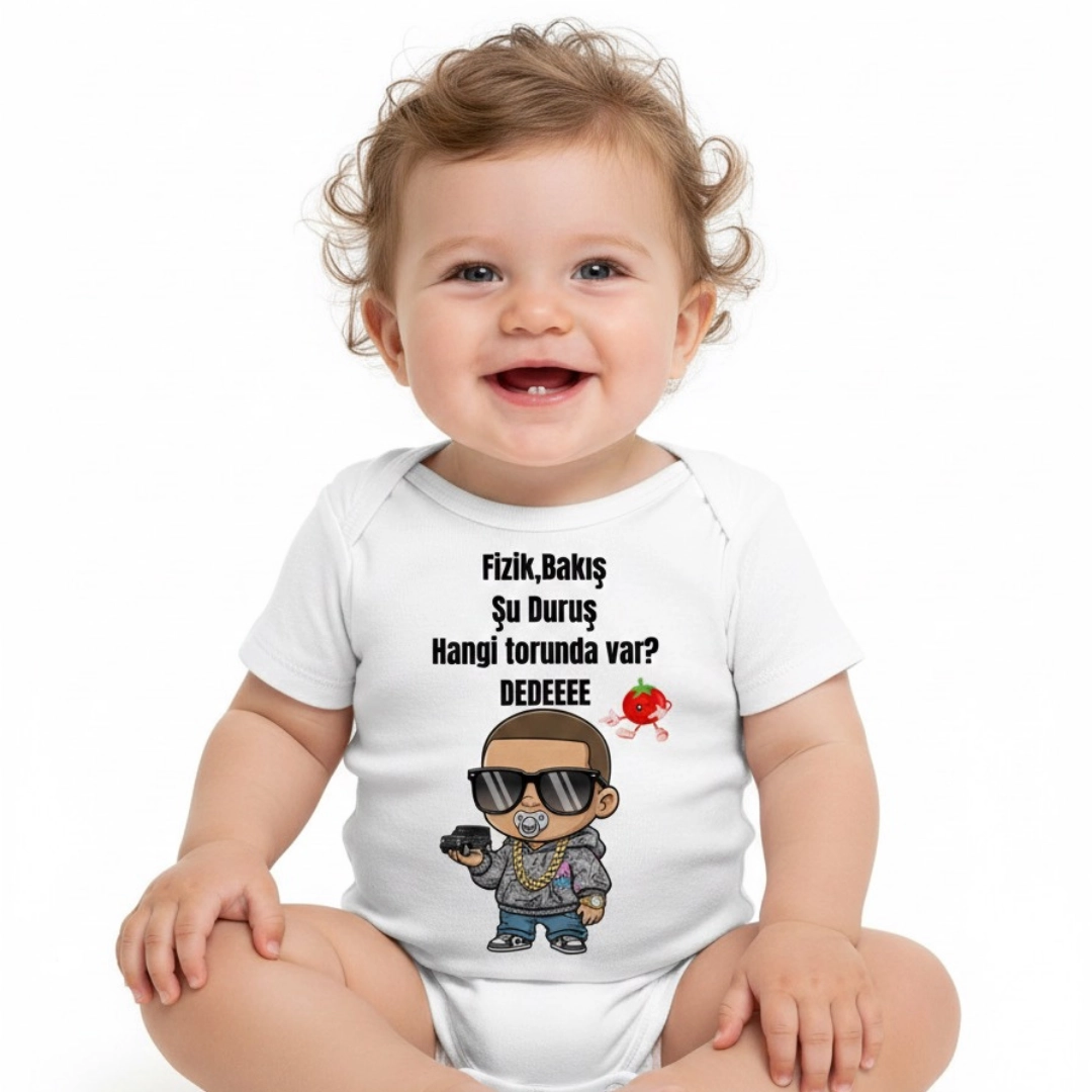 Fizik Bakış Şu Duruş Dede Baskılı Zıbın Erkek Bebek Fizik Bakış Şu Duruş Dede Baskılı Zıbın Erkek Bebek - Görsel 1