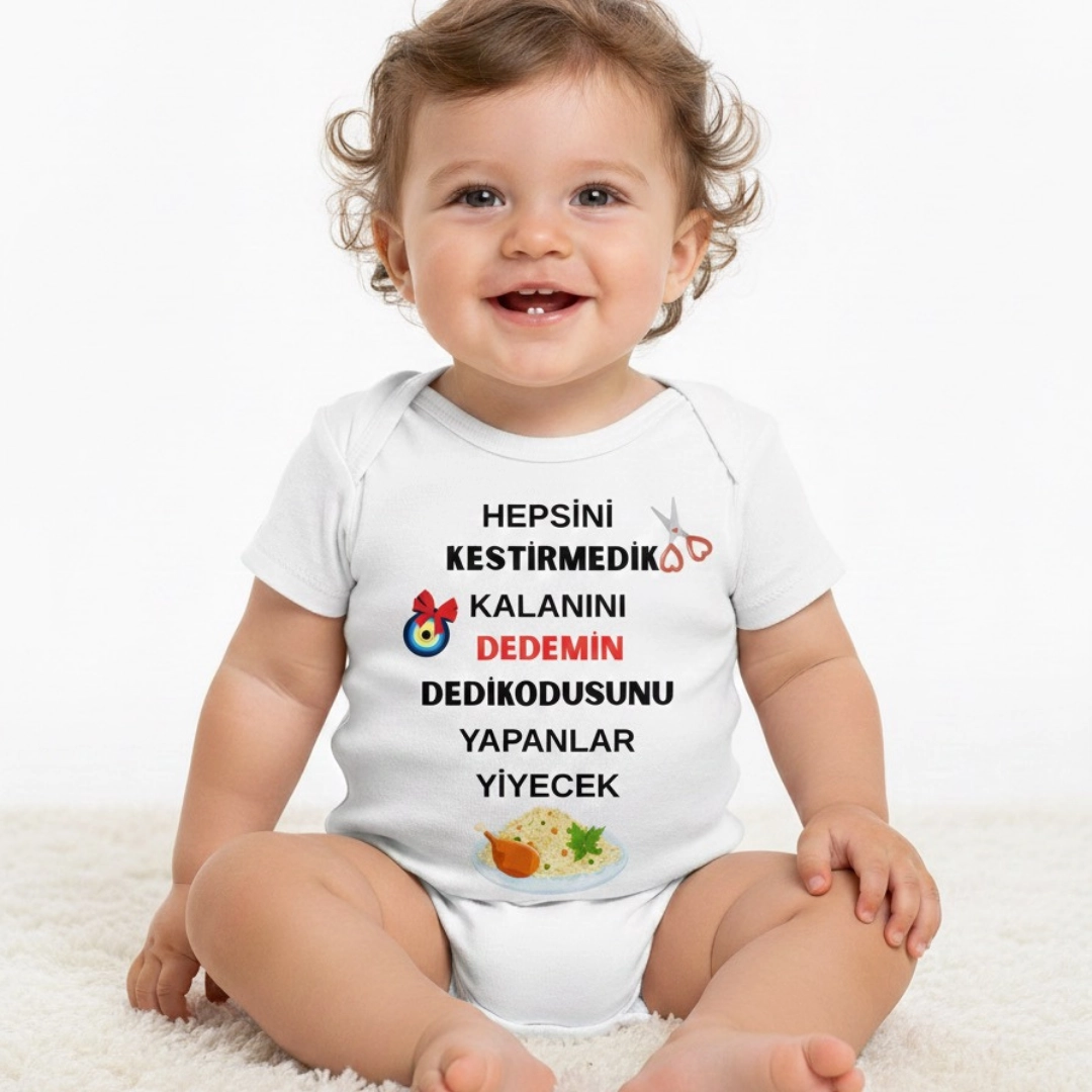 Hepsini Kestirmedim Dede Dedikodusu Baskılı Zıbın Hepsini Kestirmedim Dede Dedikodusu Baskılı Zıbın - Görsel 1