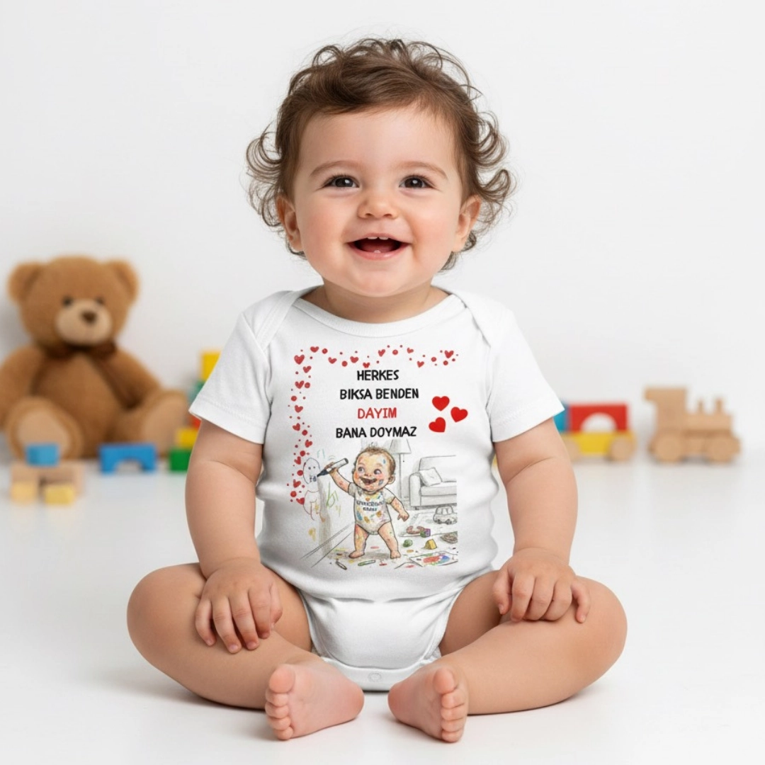 Herkes Bıksa Benden Dayım Bana Doyamaz Baskılı Zıbın Herkes Bıksa Benden Dayım Bana Doyamaz Baskılı Zıbın - Görsel 1