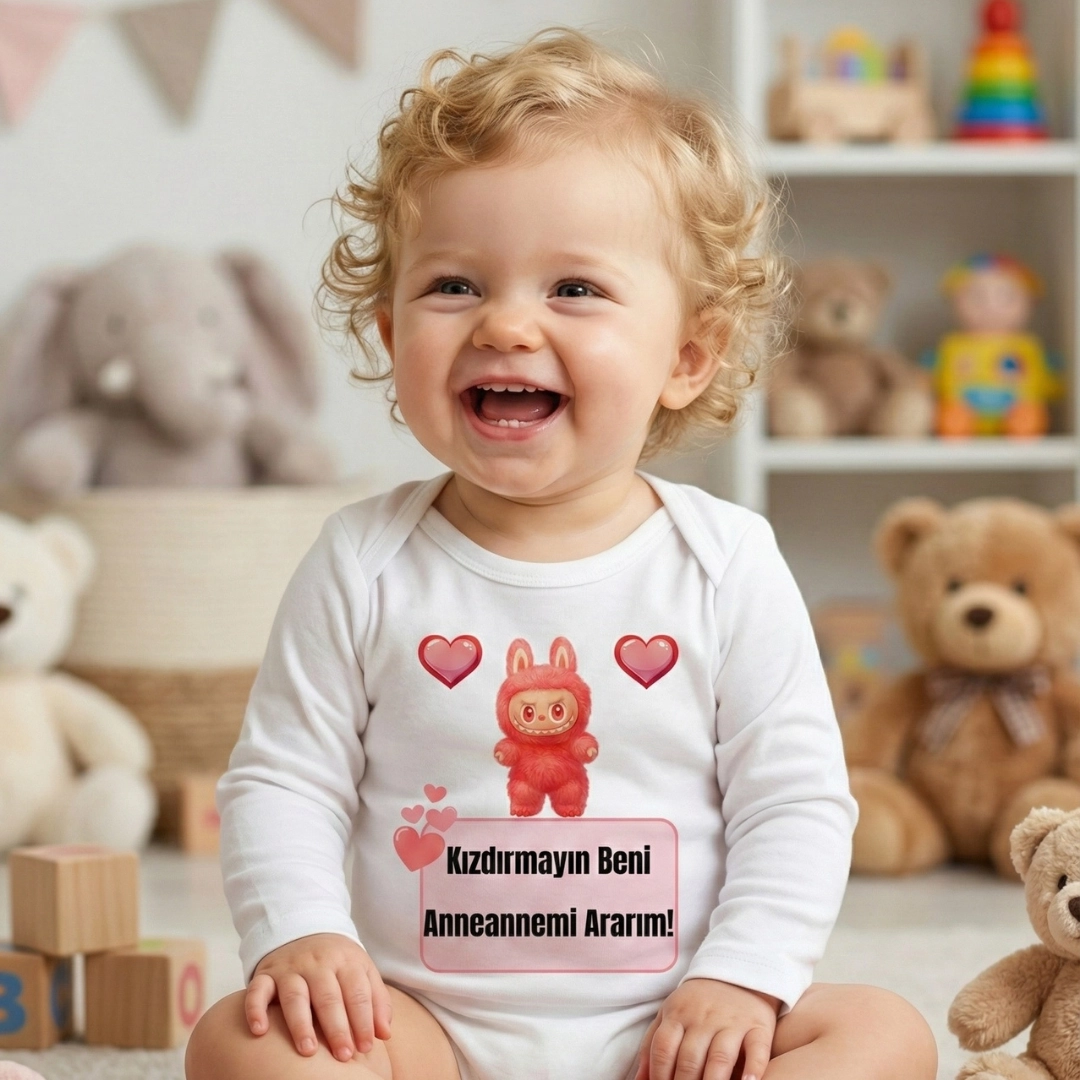 Kızdırmayın Beni Anneannemi Ararım Baskılı Zıbın Kızdırmayın Beni Anneannemi Ararım Baskılı Zıbın - Görsel 1