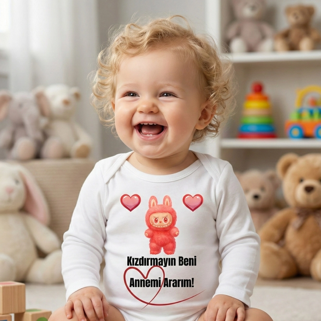 Kızdırmayın Beni Annemi Ararım Baskılı Zıbın Kızdırmayın Beni Annemi Ararım Baskılı Zıbın - Görsel 1