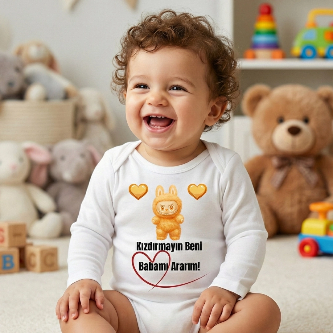 Kızdırmayın Beni Babamı Ararım Baskılı Zıbın Kızdırmayın Beni Babamı Ararım Baskılı Zıbın - Görsel 1