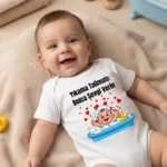 Yıkama Talimatı Baskılı Zıbın Erkek Bebek