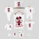 11'li Hastane Çıkış Seti İsme Özel Sevimli Mini Mouse Desenli