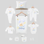 11'li Hastane Çıkış Seti İsme Özel Uyuyan Tavşan Desenli