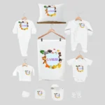 11'li Hastane Çıkış Seti İsme Özel Hayvan Motifli