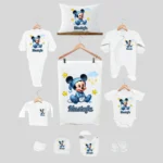 11'li Hastane Çıkış Seti İsme Özel Mickey Mouse Motifli