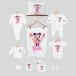 11li Hastane Çıkış Seti İsme Özel Mini Mouse Desenli