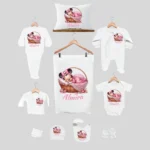 11li Hastane Çıkış Seti İsme Özel Mini Mouse Sepet Motifli