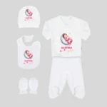 5'li Hastane Çıkış Seti Kız Bebek Ay Motifli