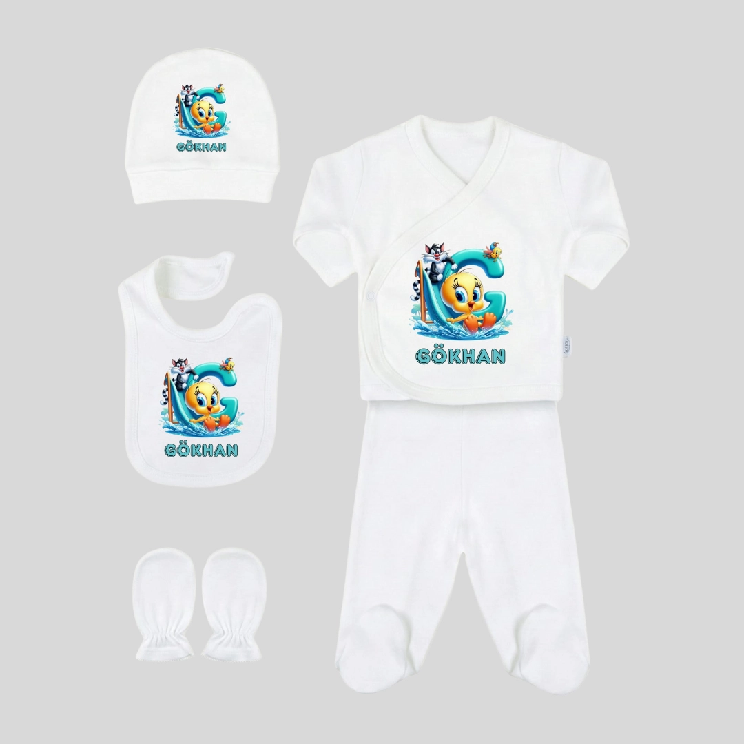 5'li Hastane Çıkış Seti Sylvester ve Tweety Baskılı 5'li Hastane Çıkış Seti Sylvester ve Tweety Baskılı - Görsel 1