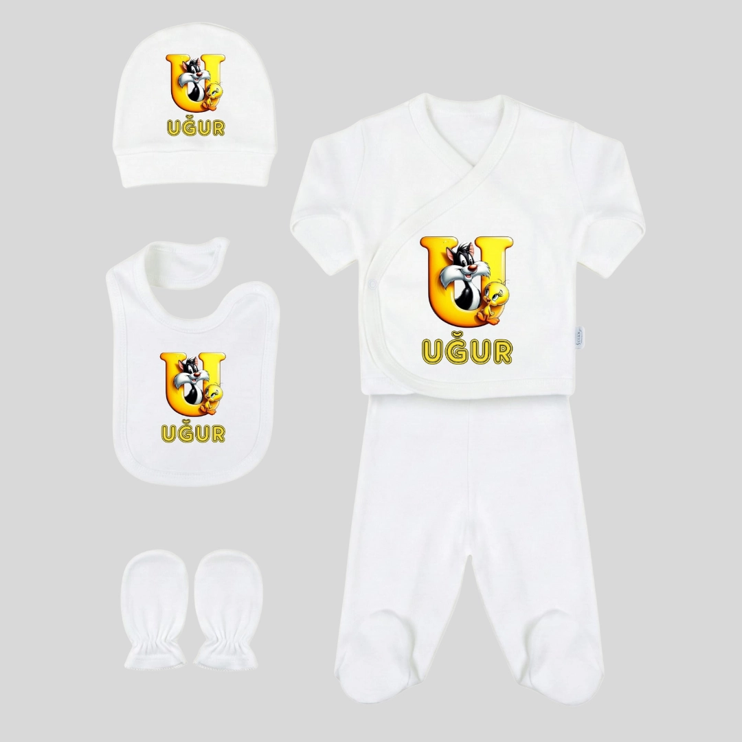 5'li Hastane Çıkış Seti Tweety ve Sylvester Baskılı 5'li Hastane Çıkış Seti Tweety ve Sylvester Baskılı - Görsel 1