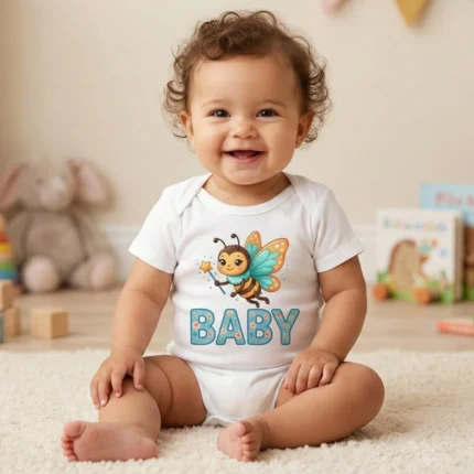 Arı Baby Baskılı Bebek Zıbın Çıtçıtlı Body
