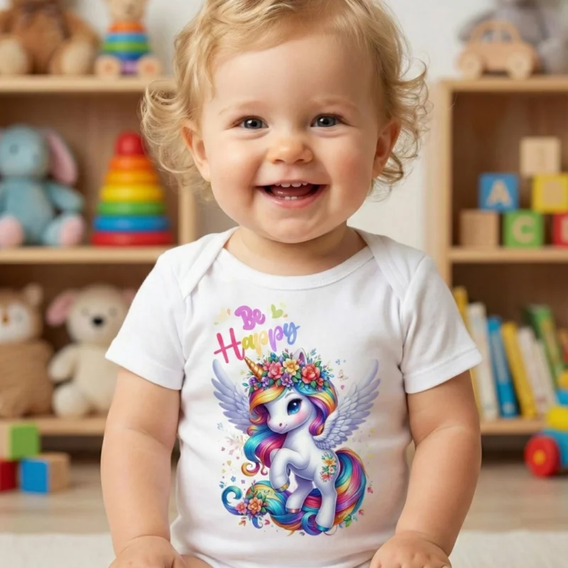 Be Happy Baskılı Bebek Zıbın Çıtçıtlı Body