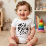 Best Mom Ever Kelebek Baskılı Bebek Zıbın Çıtçıtlı Body