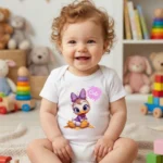 Cute Ördek Baskılı Bebek Zıbın Çıtçıtlı Body