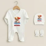 Denizci Ayı Baskılı Üçlü Tulum Set