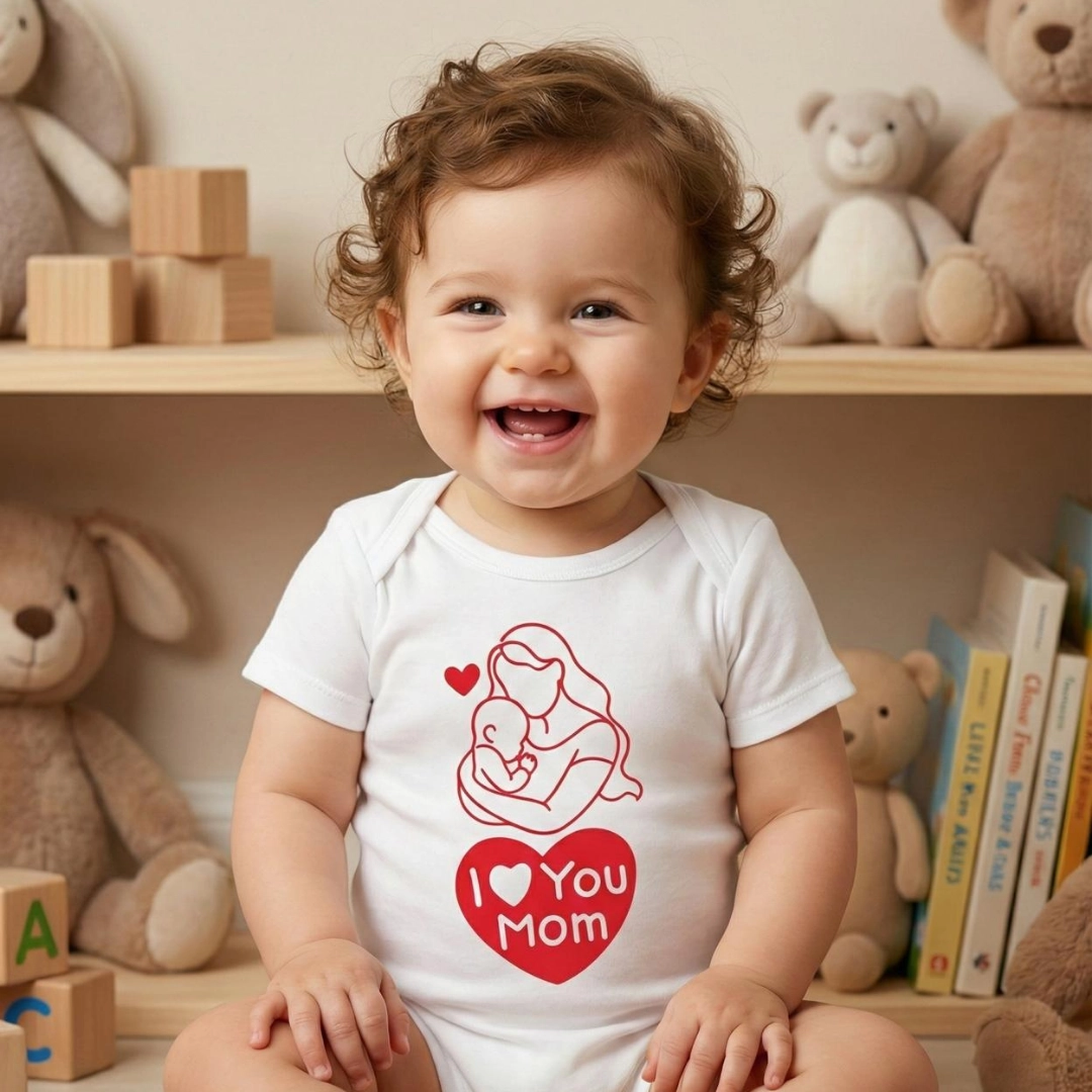 I Love You Mom Baskılı Bebek Zıbın Çıtçıtlı Body I Love You Mom Baskılı Bebek Zıbın Çıtçıtlı Body