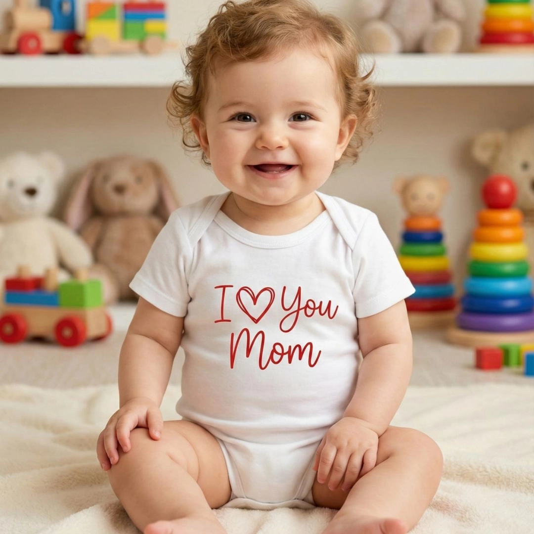 I Love You Mom Yazı Baskılı Bebek Zıbın Çıtçıtlı Body I Love You Mom Yazı Baskılı Bebek Zıbın Çıtçıtlı Body