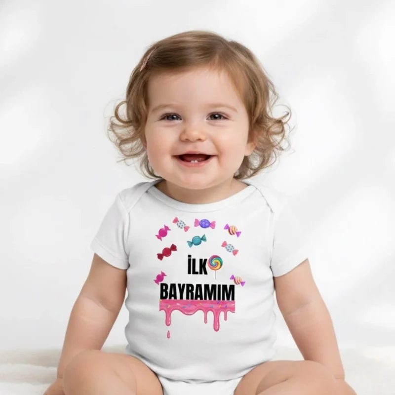 İlk Bayramım Bayramlık Baskılı Zıbın