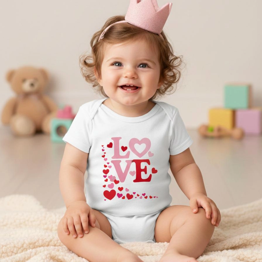 LoVe Kız Baskılı Bebek Zıbın Çıtçıtlı Body LoVe Kız Baskılı Bebek Zıbın Çıtçıtlı Body