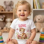 Love Kız Baskılı Bebek Zıbın Çıtçıtlı Body 2