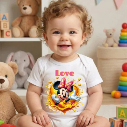 Love Minnie Mouse Baskılı Zıbın