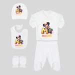 Minnie Mouse Harf Motifli 5'li Hastane Çıkış Seti