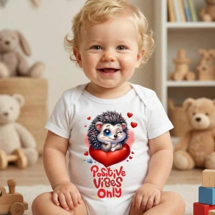 Positive Vibes Only Baskılı Bebek Zıbın Çıtçıtlı Body