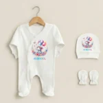 Sevimli Fil Desenli 3'lü Bebek Tulumu