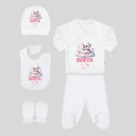 Sevimli Hayvan Baskılı 5'li Hastane Çıkış Seti