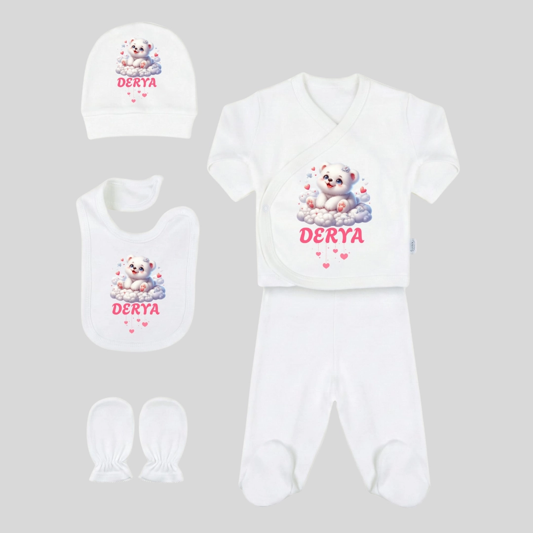 Sevimli Hayvan Baskılı 5'li Hastane Çıkış Seti Sevimli Hayvan Baskılı 5'li Hastane Çıkış Seti - Görsel 1