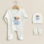 Sevimli Köpek ve Bulut Temalı Üçlü Tulum Set