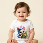 Sevimli Tavşancık Baskılı Zıbın Kız Bebek İçin